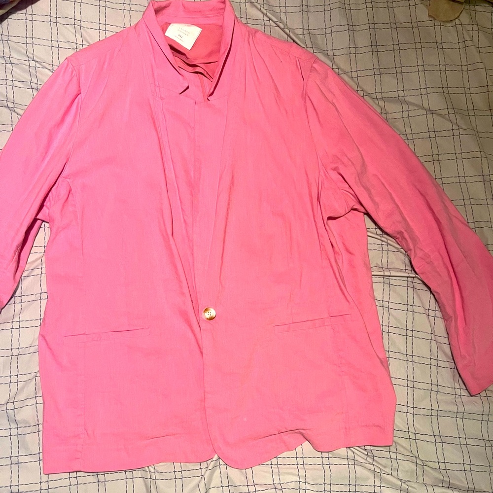 Pink Linen Blazer - Picture 2 of 6